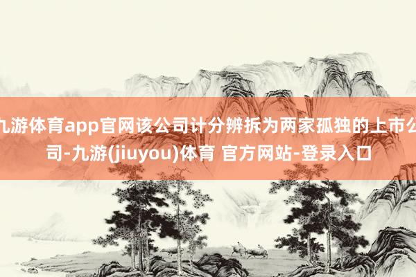 九游体育app官网该公司计分辨拆为两家孤独的上市公司-九游(jiuyou)体育 官方网站-登录入口