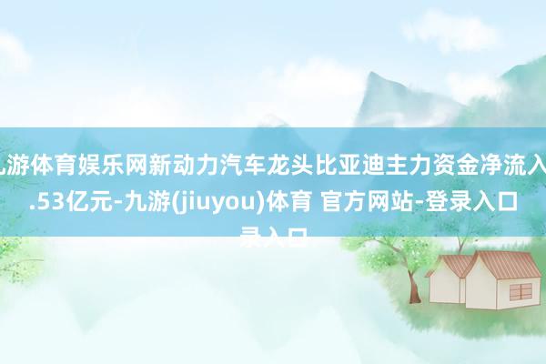 九游体育娱乐网新动力汽车龙头比亚迪主力资金净流入7.53亿元-九游(jiuyou)体育 官方网站-登录入口
