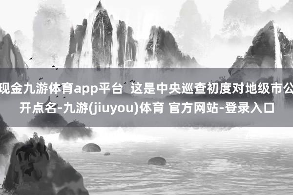 现金九游体育app平台  这是中央巡查初度对地级市公开点名-九游(jiuyou)体育 官方网站-登录入口