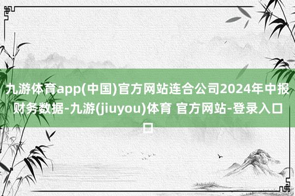 九游体育app(中国)官方网站连合公司2024年中报财务数据-九游(jiuyou)体育 官方网站-登录入口