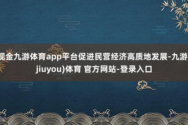 现金九游体育app平台促进民营经济高质地发展-九游(jiuyou)体育 官方网站-登录入口