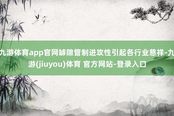 九游体育app官网罅隙管制进攻性引起各行业慈祥-九游(jiuyou)体育 官方网站-登录入口