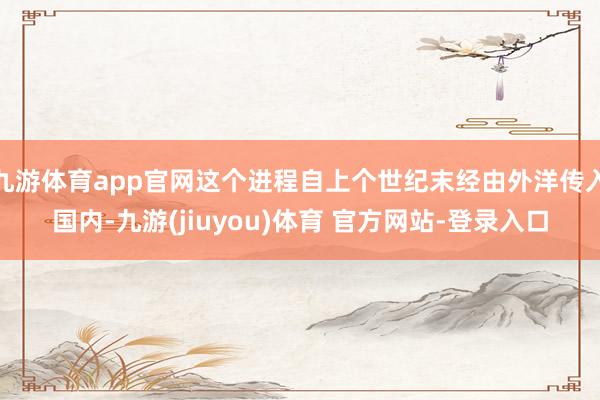 九游体育app官网这个进程自上个世纪末经由外洋传入国内-九游(jiuyou)体育 官方网站-登录入口